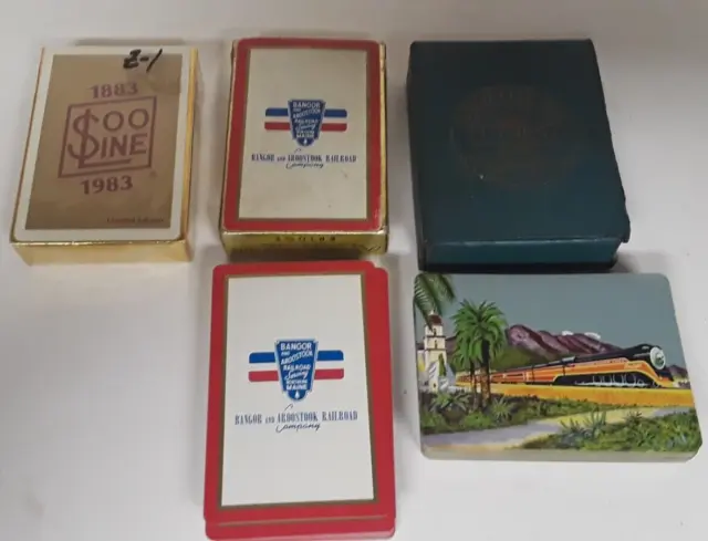 RAILROAD Playing Cards, Southern Lines, SOO Line,Bangor and Aroostook 3 Decks
