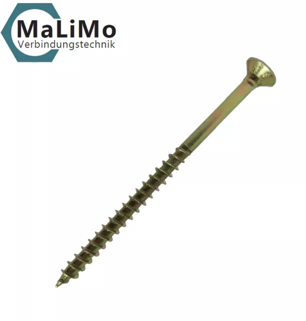 6,0 mm MaLiMo Spanplattenschrauben mit Torx Antrieb Tx Teilgewinde gelb verzinkt