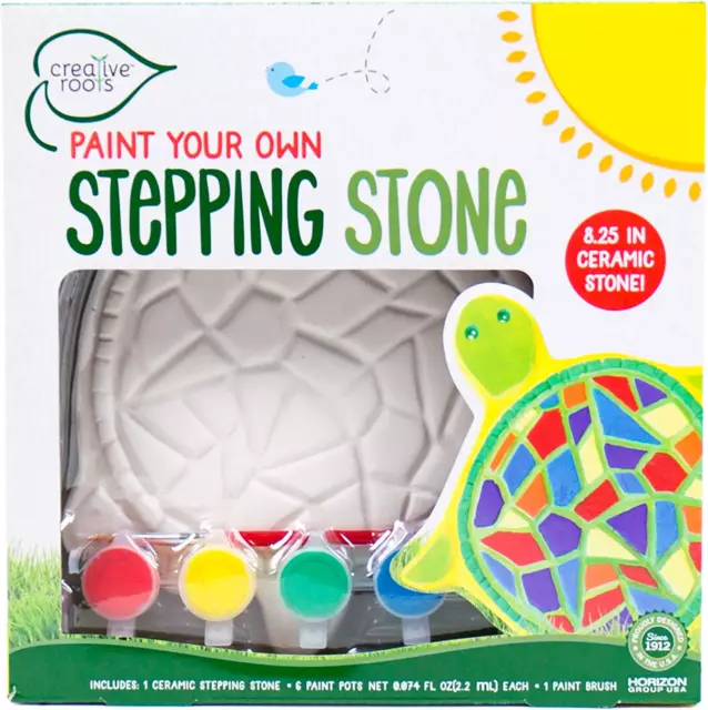 Mosaic Turtle DIY Stepping Stone Kit, Includes Ceramic Stone & 6 Vibrant Paints