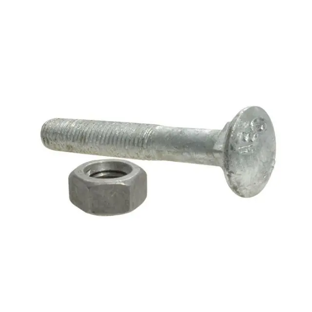 M8 (8mm) Metric Coarse CUP HEAD Bolt Nut Galvanised COACH Carriage Galv