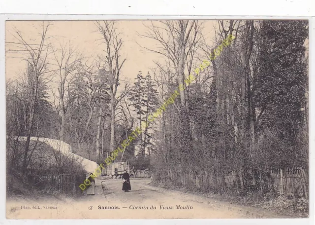 CPA 95110 SANNOIS Chemin du vieux Moulin Edit PEAN 1908