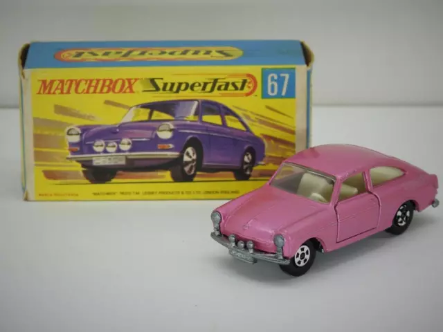 Matchbox Superfast No.67 Selten Metallic Pink Volkswagen 1600TL Neuwertig G Box