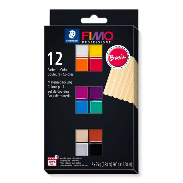 FIMO Paquete de Color Profesional 12 Media Manzanas Niños Niños Acto Creativo Surtido