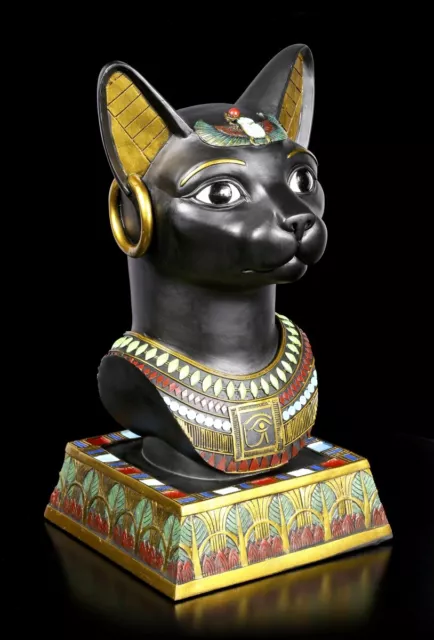 Grand Altägyptische Chat Buste - Bastet Déco Figurine Statuette Sculpture H 42