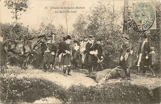 Cpa Sports Chasse De La St Hubert La Mort Du Deer