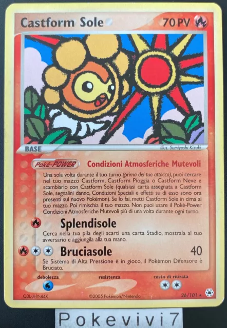 Carte Pokemon CASTFORM SOLE 26/101 RARE Bloc EX Italien ITA