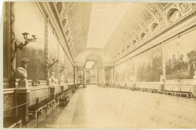 France, Palais de Versailles, La Galerie des Batailles  Vintage albumen print.