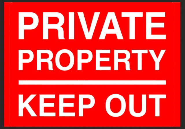 Private Property Keep Out Metal sign home gate fence security office Guard Dog