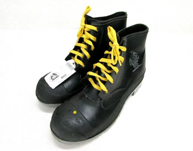 Bata Men's 6" Polyblend Rubber Steel Shank Toe  Boots Black Size 9 #86104