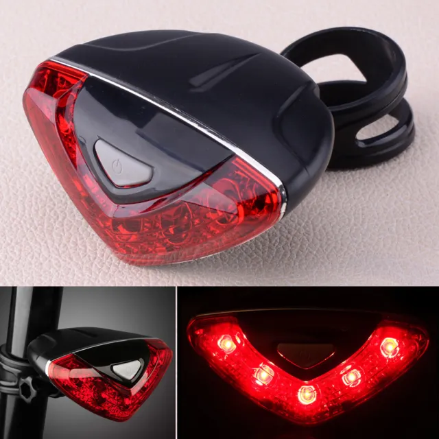 Cycling Bicycle Red 5 LED Back Rear Tail Light Lamp Safety Flashing Warning