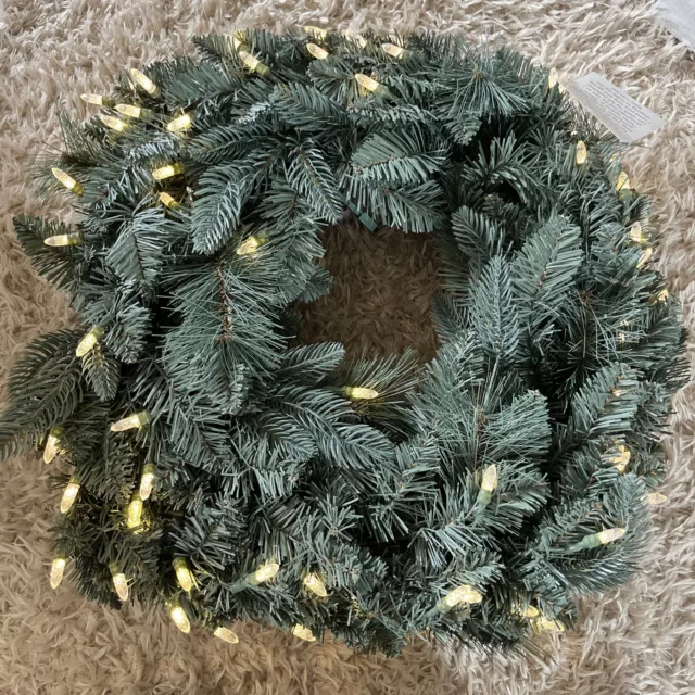 Bethlehem Lights Green Facet Light Wreath White Muticolor Multifunction Remote