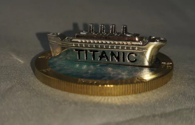 Titanic 3D Silver Ship Gold Coin Compass Sank 1912 Ocean Liner Film Cruise Model 3