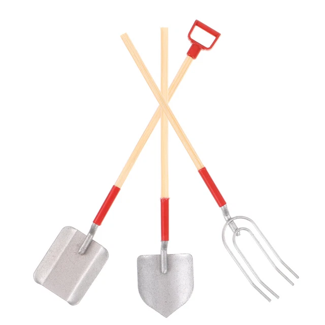 3 Pcs Dollhouse Garden Accessories Miniature Gardening Tools Pitchfork Model