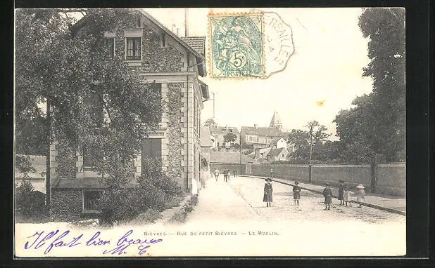 CPA Bièvres, Rue du Petit Bièvres, Le Moulin 1904