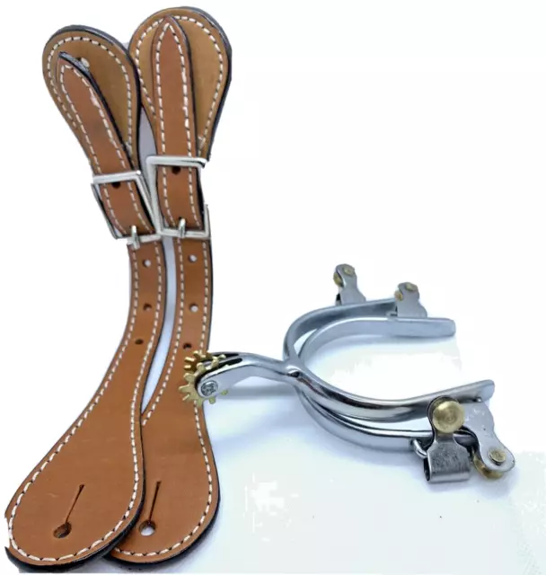 Ladies Chrome Plated Western Spurs with Free Pair of Leather Spur Straps Include