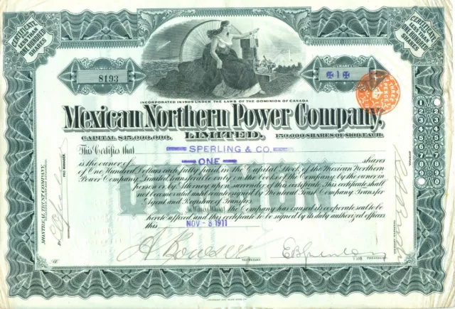 Mexikan Norhern Power Company 1911 - RAR -