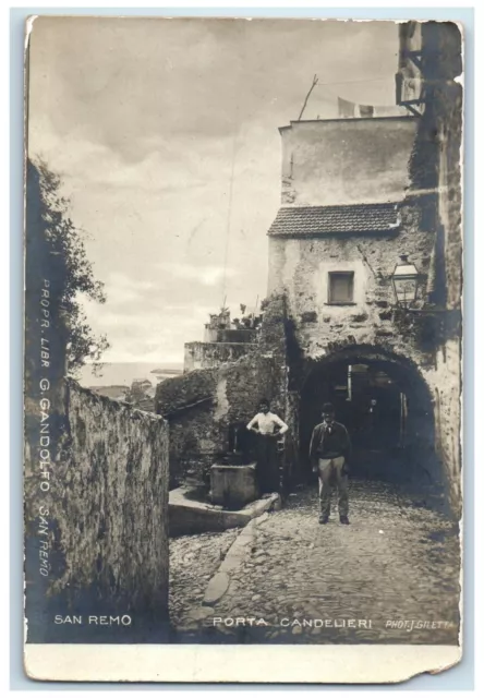 c1905 Porta Candelieri San Remo Italy Unposted Vintage RPPC Photo Postcard