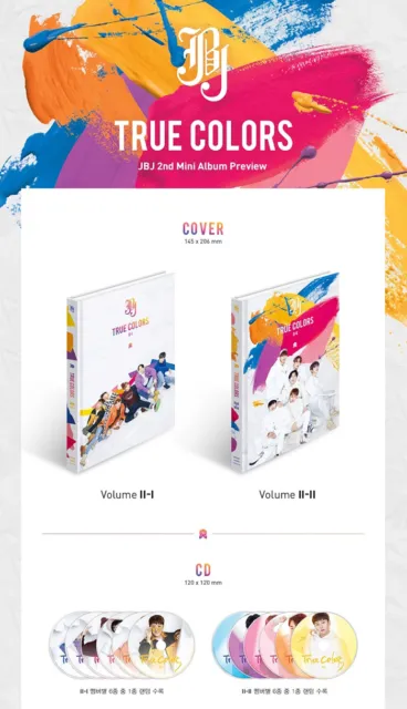 JBJ [COULEURS VRAIES] 2ème mini album CD + AFFICHE + livre photo + impression à la main + autocollant + carte 2