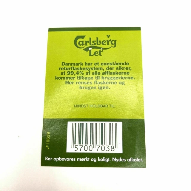 Beer Label Carlsberg Let Label Genuine Ex-Brewery Stock