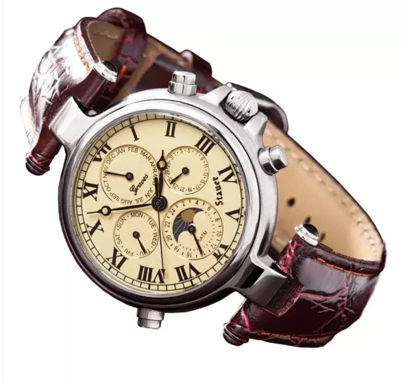 STAUER STAINLESS STEEL Graves 33 Wristwatch Ivory Dial Designer Precision Tim 199.99 PicClick UK