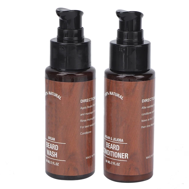2x Set Balsamo Lavaggio Barba Baffi Shampoo Cura Barba Kit Balsamo BST