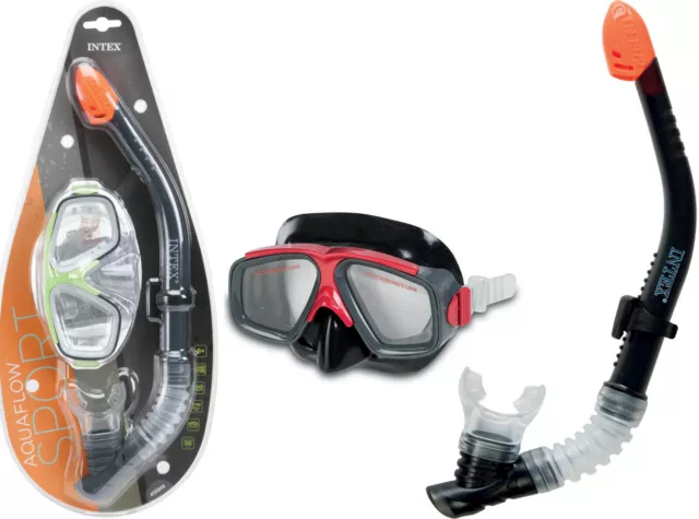 Intex Surf Rider Sport Snorkelling Set Swimming Sea Diving Snorkel & Goggles 8+