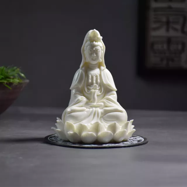 Chinese Guanyin Lotus Avalokitesvara Bodhisattva Statue Mercy Buddha Goddess