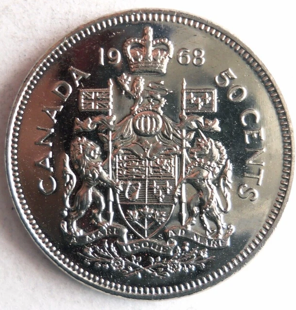 1968 CANADA 50 CENTS - PROOF LIKE- Excellent Coin - FREE SHIP - Bin #703
