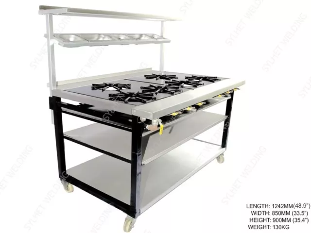 6 Burner double shelf Commercial Gas Cooker  Natural Gas or LPG