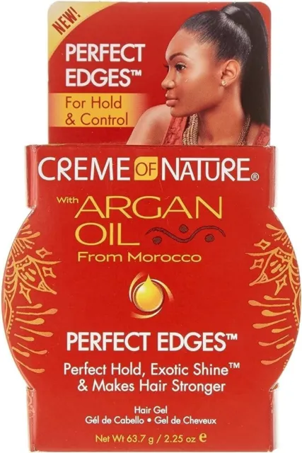 2 NEW Creme Of Nature Argan Oil Perfect Edges Gel 2.25 oz Color Hold Control