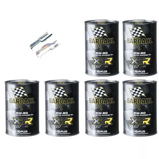 6 Litri Olio Motore Auto Bardahl  Xtr C60  100% Sintetico Racing 39.67 Sae 5W50