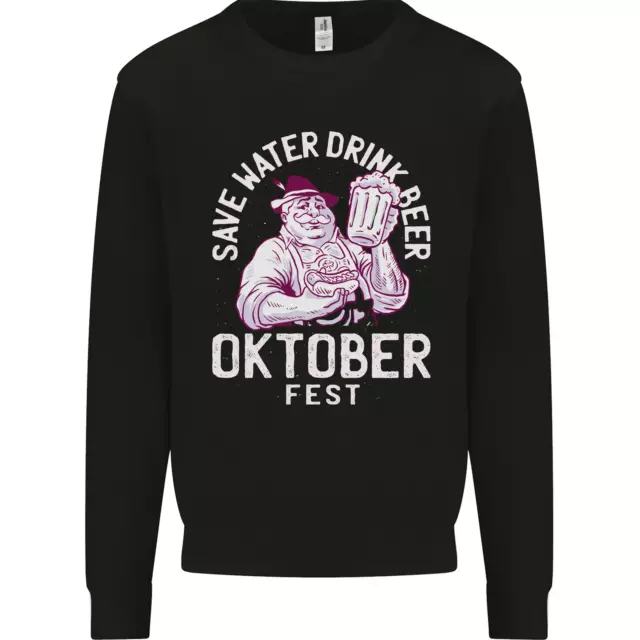 Oktoberfest Drink Beer Save Water Kids Sweatshirt Jumper