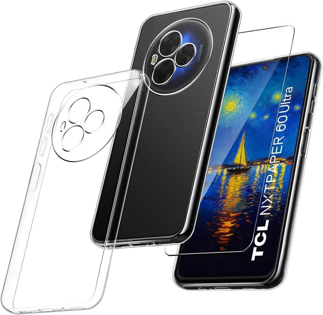 Protezione Completa Per TCL 50 NXTPAPER 5G | Cover Morbida Trasparente + Custodia Nera + 2 Pellicole Vetro Temperato - 2