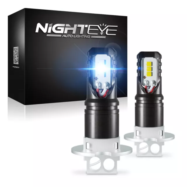 NOVSIGHT 2x H3 LED Nebel Scheinwerfer kit Weiß 6000K Birnen Auto Leuchte Lampen