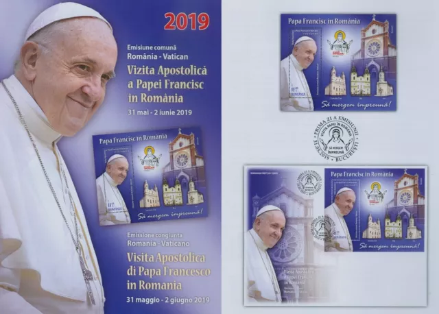 Rumänien 2019 Reise von Papst Franziskus,Francesco,Vaticano Mi.Block 794,FDC