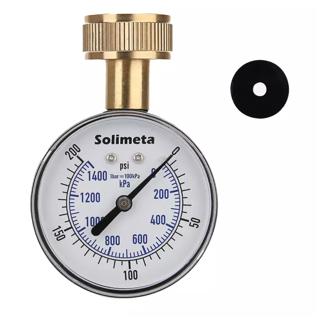 2-1/2" Water Pressure Test Gauge, 0-200 Psi/Kpa, 3/4" Female Hose Thread