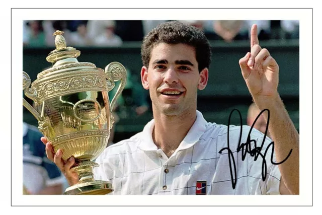 PETE SAMPRAS Signed Autograph PHOTO Gift Signature Print Wimbledon TENNIS