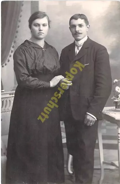 Foto AK Pärchen Mann Frau Fotograf Weber in Murrhardt um 1919