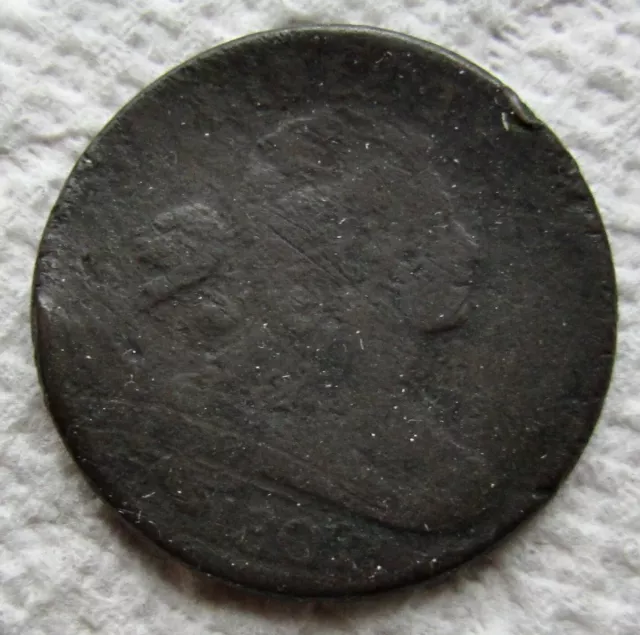 1802 1C BN Draped Bust Large Cent Full Date VG Detail Corroded Rim Nicks