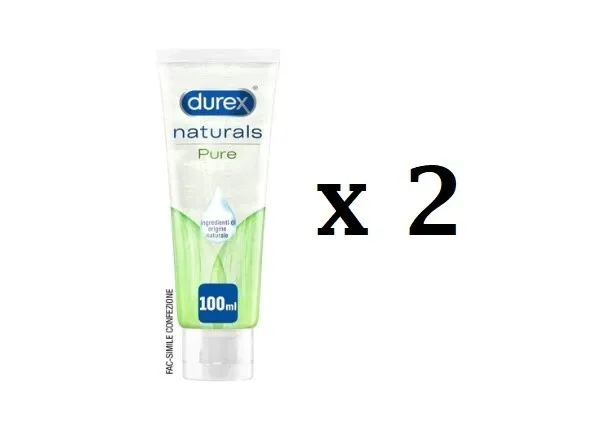 x2 Durex Naturals Intimate Gel Lubrificante Pure, 100ml