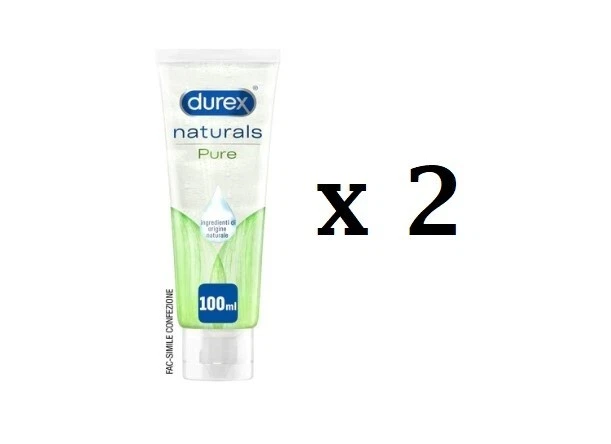 x2 Durex Naturals Intimate Gel Lubrificante Pure, 100ml