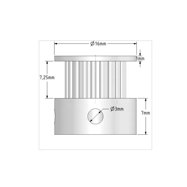 Poulie GT2 20 dents pour courroie de 6mm, axe 5mm , aluminum pulley 2