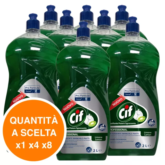 Cif Detergente Piatti Manuale Sapone Limone Sporco Grasso Incrostazioni 2000ml