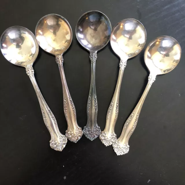 Vintage Lot Silverplate  Bouillon Spoons 1847 Rogers Bros A1 Avon 1901