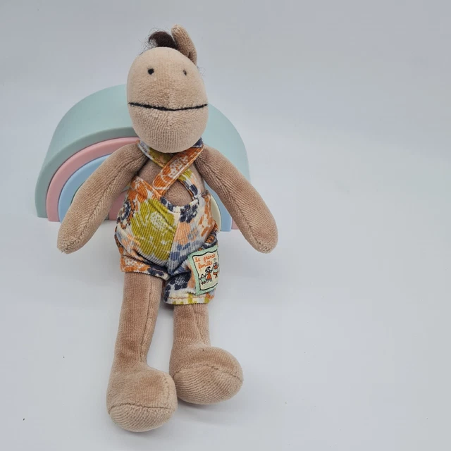 Neuf ! Doudou Peluche Cheval Marron La Grande Famille Moulin Roty  Salopette 26