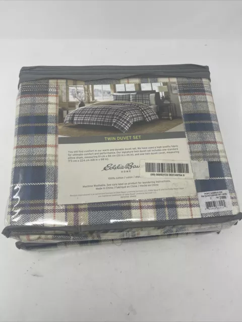 Eddie Bauer - Home Decor - 100% Cotton  Duvet & Sham Set Twin classic plaid