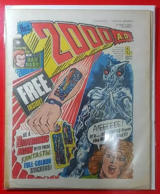 2000AD Prog 2 1st Appearance of Judge Dredd 5 3 77 1977 1st Print Comic (set . .