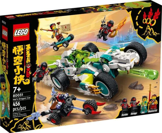 New LEGO Monkie Kid 80031 Mei's Dragon Car 4 Minifigures Monkey King Retired Set