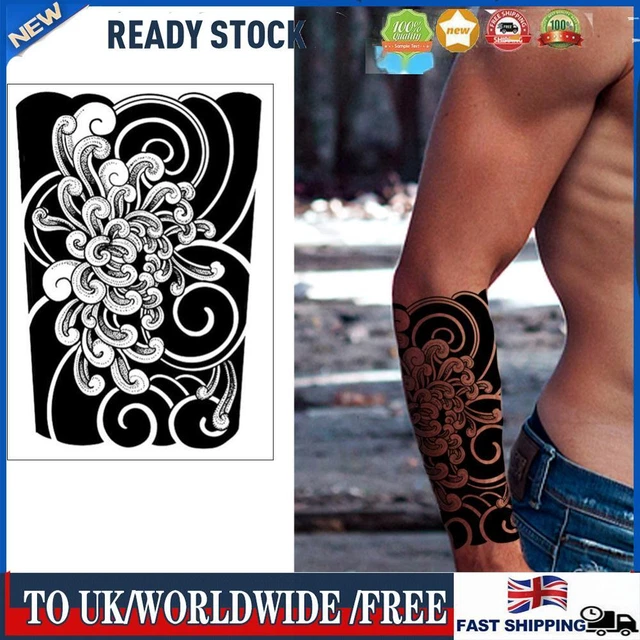2PCS Herbal Juice Tattoo Sticker Set Waterproof Wild Flower Tattoo Sticker Set