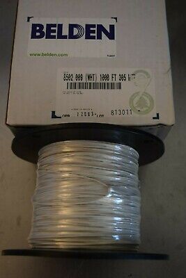 BELDEN 8502 009 WHITE PVC HOOK-UP WIRE TINNED COPPER 20 AWG 1000' - New